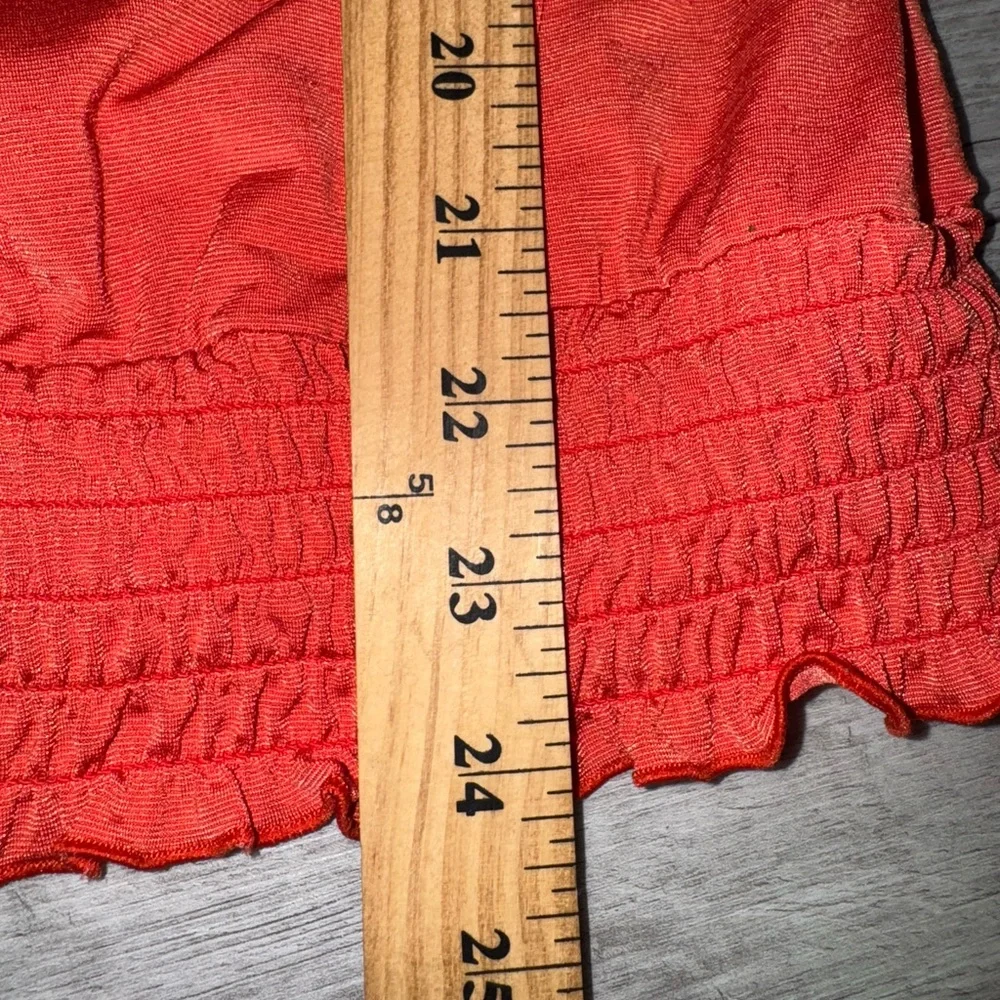 HeartSoul Orange Ruffle Front Tank Top Smocked‎ Hem Sleeveless Women’s M Y2K